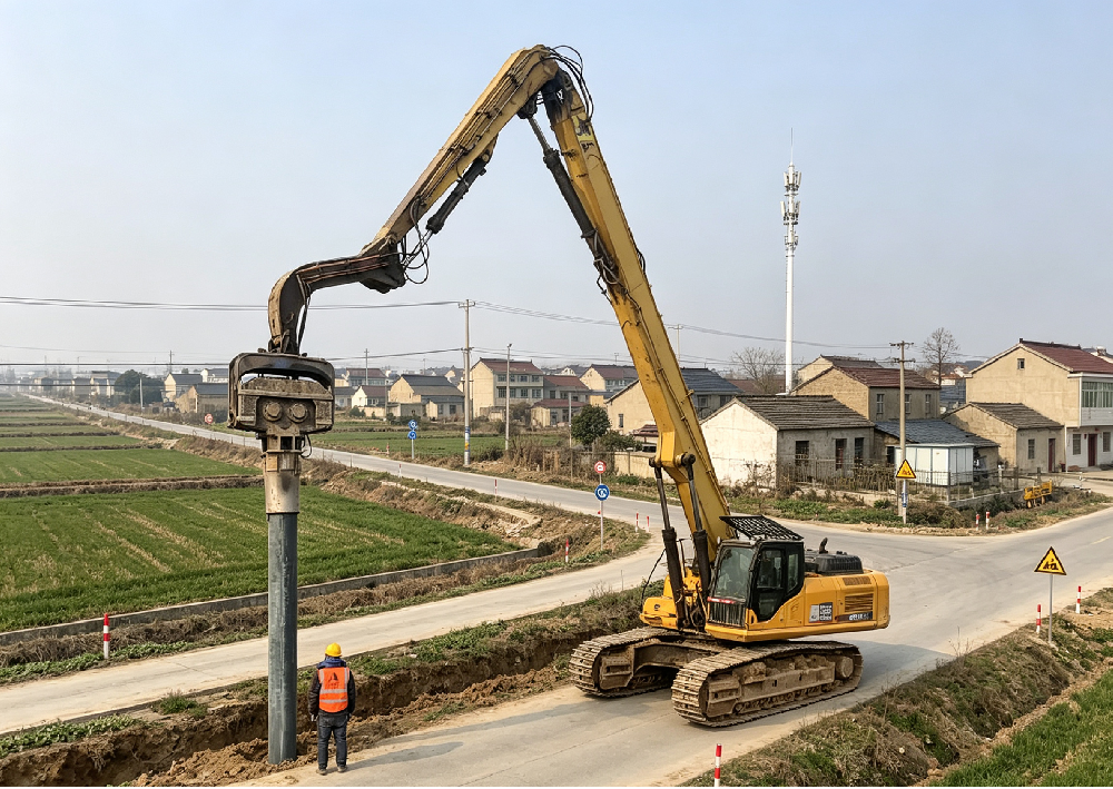 统筹基建场景下的精准施工利器--挖掘机打桩臂